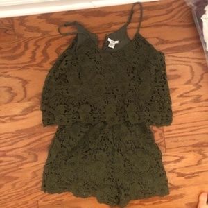 Lace Olive Green Romper